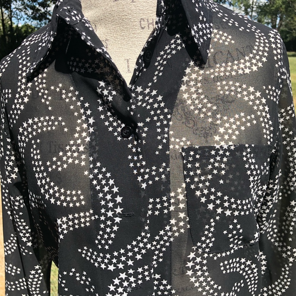 Vintage Guess black star shirt with stars, size M